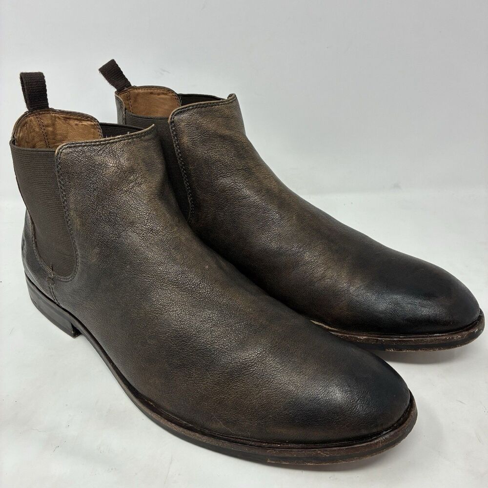 Frye Tyler Flex Boots Mens Size 13 Brown Leather Chelsea Ankle Pull On Pebbled